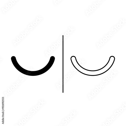 Smiling curved line icon, representing happiness, satisfaction, or a positive emotion