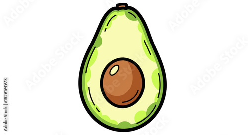 Avocado Fruit With Brown Pit Inside.