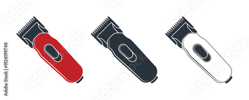 Hair clipper icons set, without background