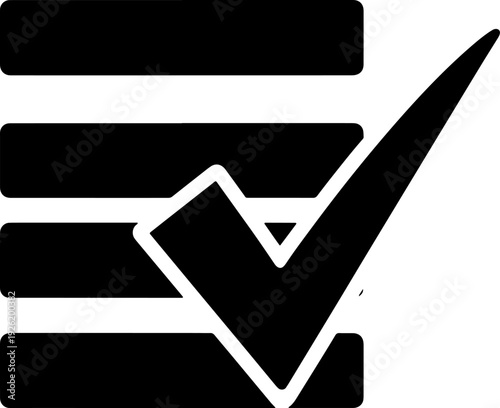 Check Mark Approval Tick Silhouette Icon Vector