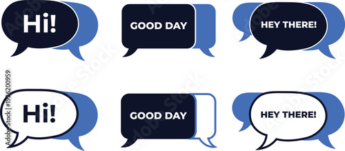 Speech bubbles with greetings