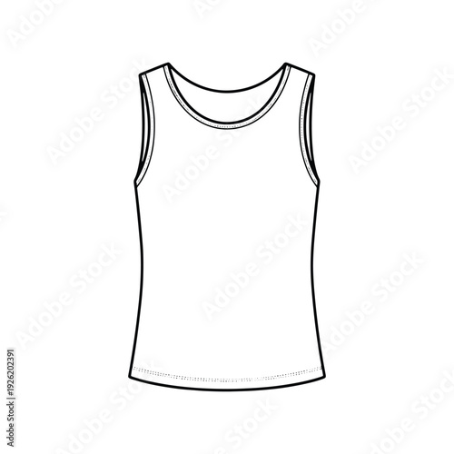 Blank Tank Top Sleeveless Shirt Apparel Icon Vector