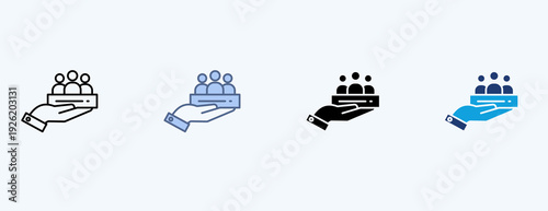 Team Building Multiple Icon Illustration Vector