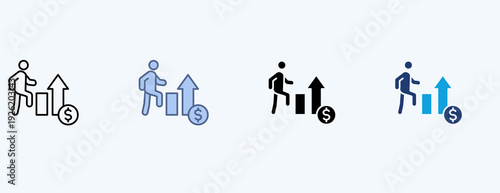 Organizational Growth Multiple Icon Illustration Vector