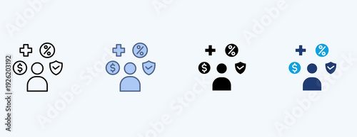 Employee Benefits Multiple Icon Illustration Vector