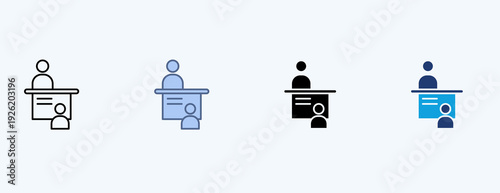Hiring Process Multiple Icon Illustration Vector