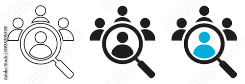 Professional Recruitment Concept Icon Set for Human Resources Talent Search and Hiring Management