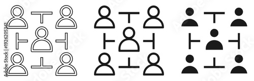 Professional Business Team Connection and Networking Flat Vector Icon for Corporate Leadership