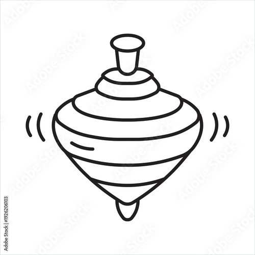 Spinning top icon set, balance and stability symbol, rotation and focus sign, toy spinner vector illustration