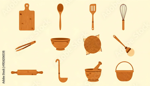 Kitchen utensil icon set