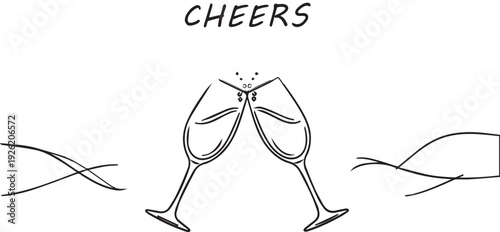 Hand-drawn vector illustration of a fashion model silhouette with an apple sketch featuring a black outline of glamour art and beauty