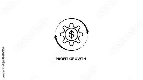 Animated Gear with Dollar Sign Symbolizing Profit Growth and Financial Success