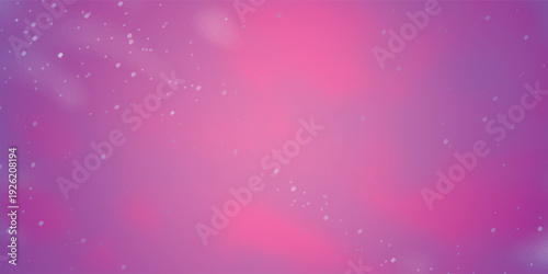 Abstract purple and pink gradient background with floating white dust particles.