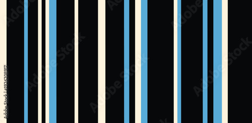 Vertical stripes pattern with blue, white, and black colors from a close-up viewpoint