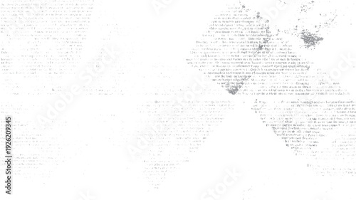 Faded grey text on white background. distressed paper texture. abstract background