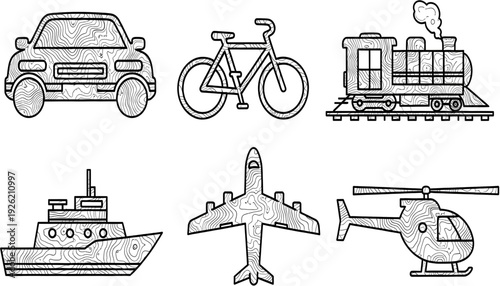Transportation icon set