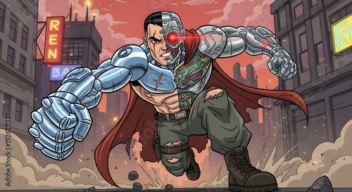 Wallpaper Mural Animated character combining human and robotic features Torontodigital.ca