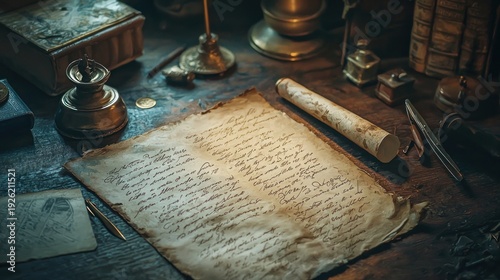 Antique paper scroll