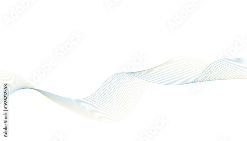Flowing Blue Green and Gold Waves abstract lines curves