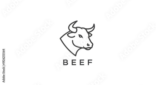 Cow Head Beef Logo Design.