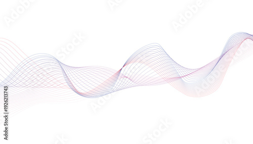 Wavy lines of red and blue forming abstract wave pattern