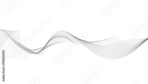 Black wavy lines forming abstract wave pattern on white background