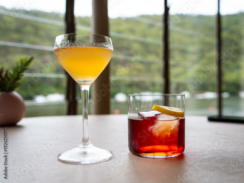 Classic Aperitif and Craft Cocktail Served at Outdoor Restaurant