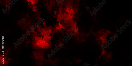 Dark red powder explosion cloud on black background. Abstract red and black grunge texture smoke. smoke fog misty texture overlay on dark black. paranormal red mystic smoke, clouds for movie.