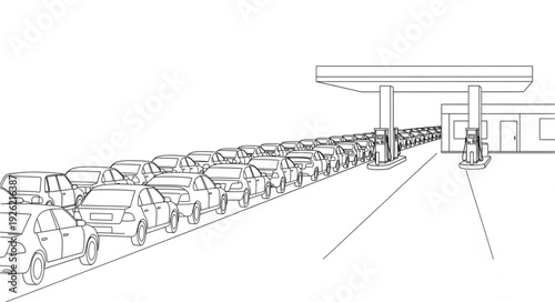 Crowd Waiting at Bus Stop Shelter.