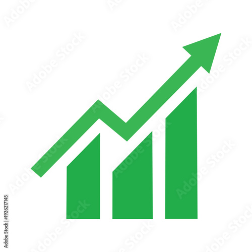 Free Download Growth chart silhouette of a green business graph for financial success. - GFXLoad