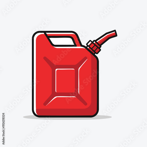 Red Fuel Canister with Spout for Stationary or Automotive Use