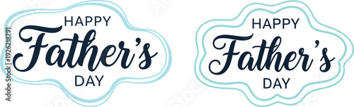 Happy Father's Day stickers on a white background