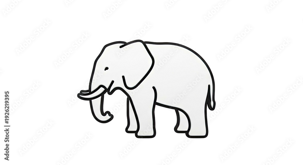 Fototapeta premium Minimalist Elephant Illustration