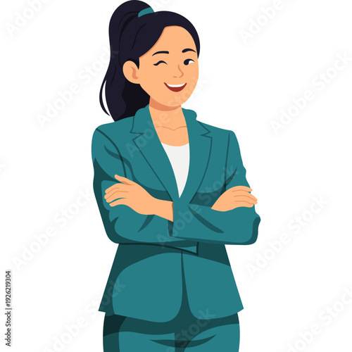 Illustration of Woman Smiling