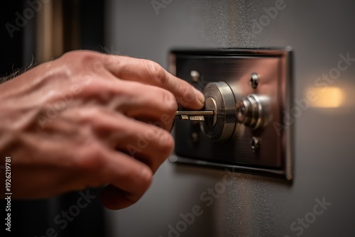 Client opening personal safe deposit box in private vault room, intimate valuables moment