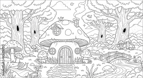 Wallpaper Mural Fairy tale dwelling for a creative activity page Torontodigital.ca