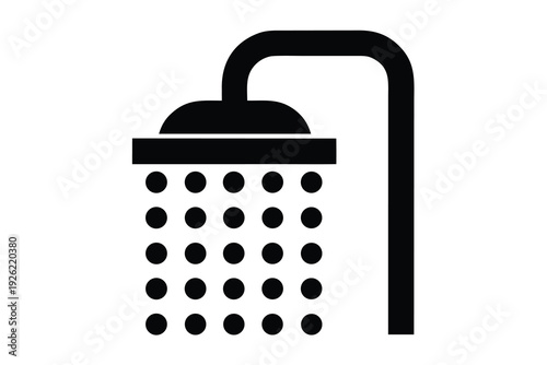 water shower washroom silhouette vector, shower vector illustration