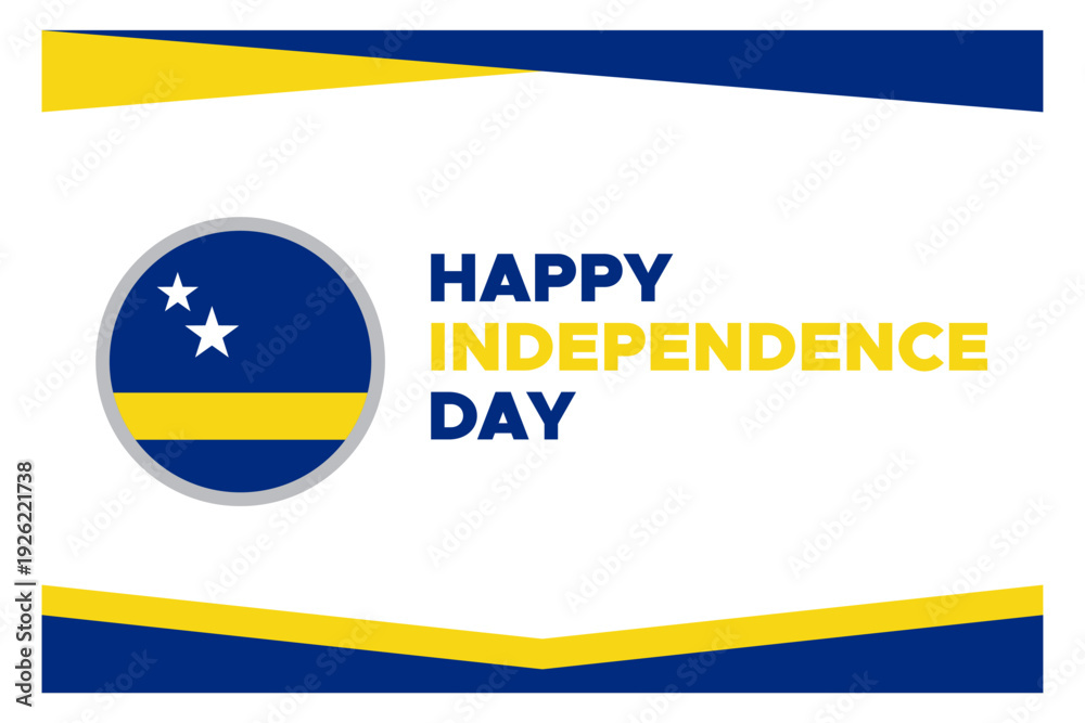 Obraz premium curacao happy independence day vector design template illustration