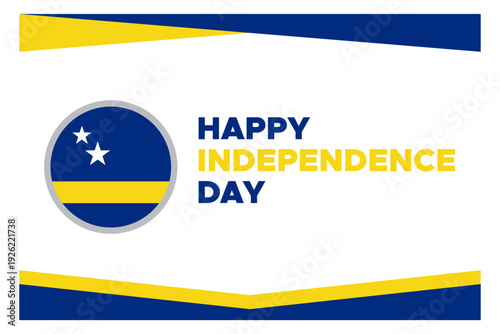 curacao happy independence day vector design template illustration