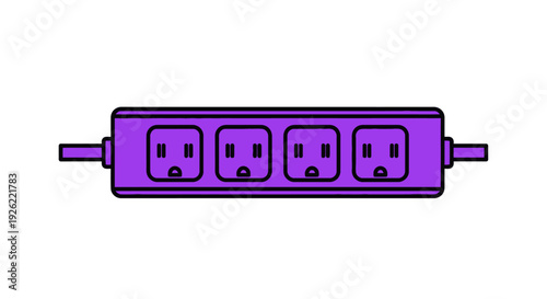 Purple power strip with outlets.