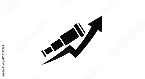 Telescope pointing towards upward trending graph symbolizing future growth and vision.