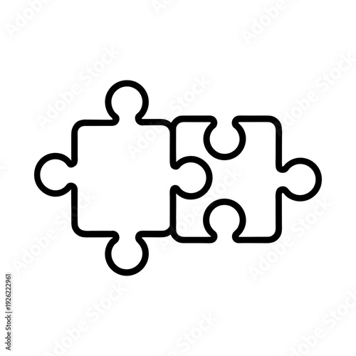 Teamwork Concept Puzzle Icon Collection Vector.