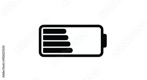 Battery charge indicator showing partial power level, symbolizing energy and usage.