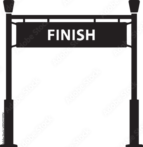 Finish line gate vector illustration silhouette of racing track banner for sports events