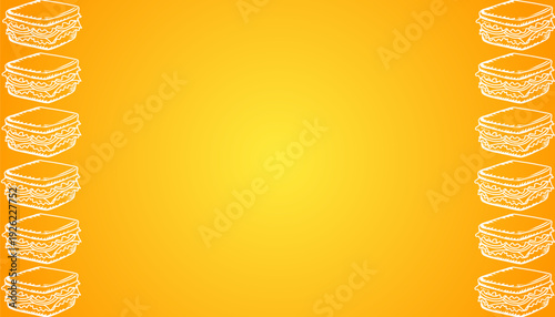 Sandwich Seamless Pattern. Hand Drawn Fast Food Illustration. Sandwich Repeating Background. Minimal Doodle Vector Texture.