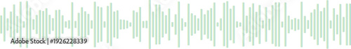 Distorted green audio waveform on white background