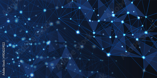 Connected polygons plexus vector background, digital data visualization. vector illustration