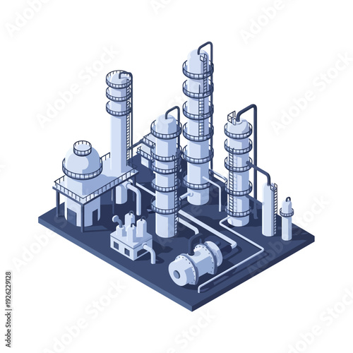 Industrial Factory Model with Various Structures.