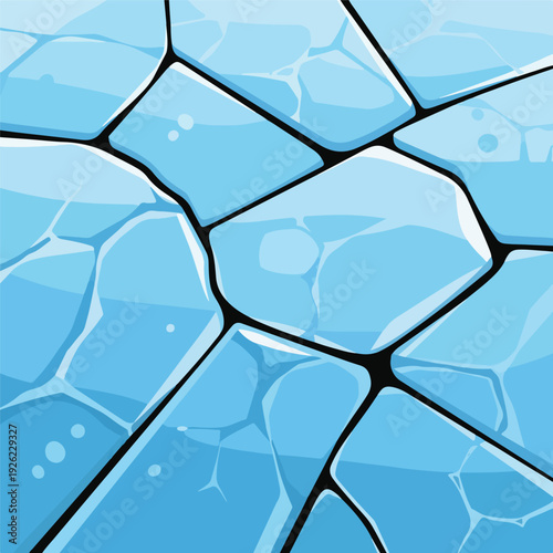 A cracked blue surface with black lines