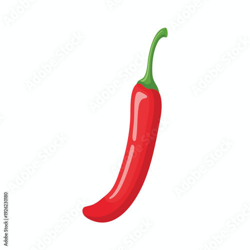 Fresh Red Chili Pepper on White Background for Cooking and Spicy Food Concept